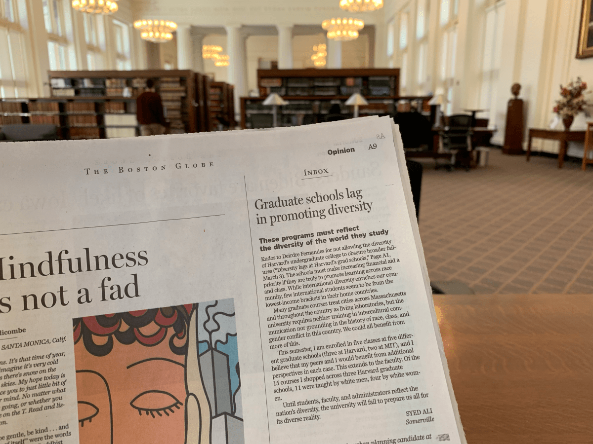 In The Boston Globe: Graduate Programs Must Reflect the World They&nbsp;Study